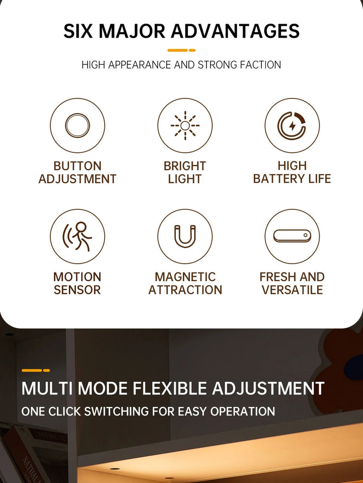 Night Light Led Light Under Cabinet Light Motion Sensor night light Closet Light Cabinet Kitchen Lighting Magnetic night light Aimak Store