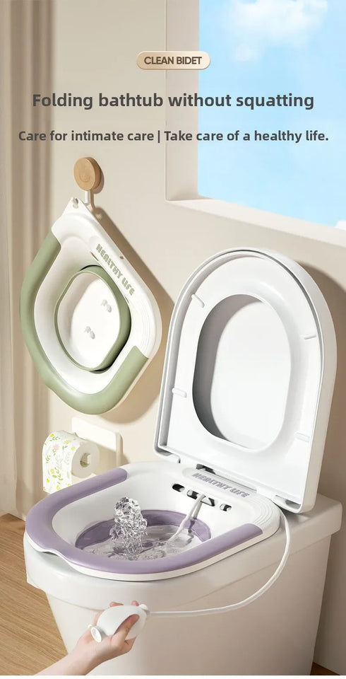 Ergonomic Foldable Toilet Sitz Bath, Soaking Basin Portable Design, for Pregnant Women and Hemorrhoid Patients Treatment Care Aimak Store