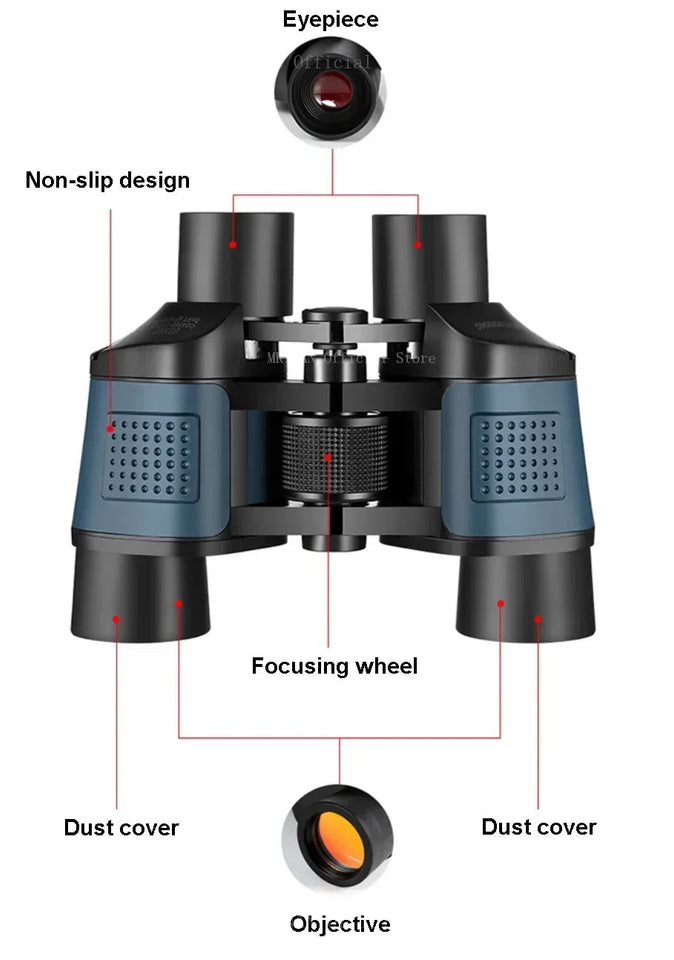 Binoculars 60X60 Long Range 15000m HD High Power Telescope Tourism Binoculars Long Range Powerful Binoculars Hunting Camping Aimak Store