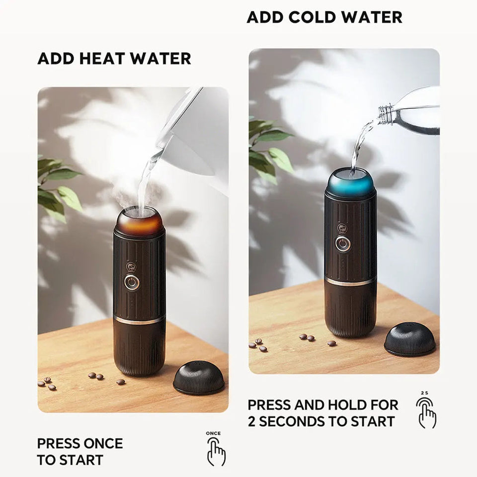 Portable Coffee Maker Electric Espresso Machine Compatible with Capsule & Ground Coffee Capsules Coffee Maker 2 In 1 for Hiking Aimak Store