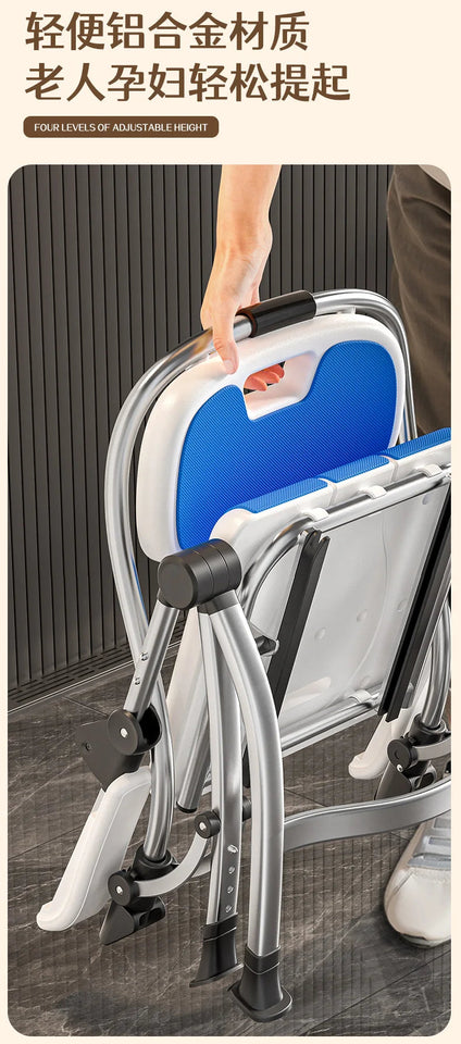 Bathroom Chair for Elderly with Backres Folding Shower Seat for Safety Non-Slip Locking Ideal for Senior Citizen Pregnant Women Aimak Store