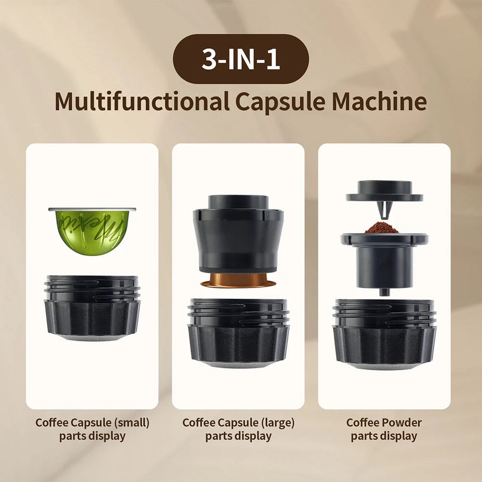 3-in-1 Portable Coffee Maker Espresso Coffee Maker For Car Home Camping Travel Capsule Powder Automatic Coffee Maker Aimak Store