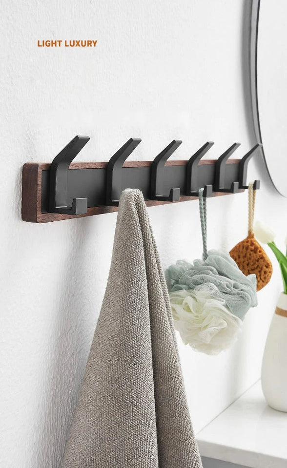Walnut Coat Wall Hook Wall Hanging Coat Rack for Bathroom Kitchen Bedroom Hallway Wall Hooks Coat Clothes Holder Aimak Store