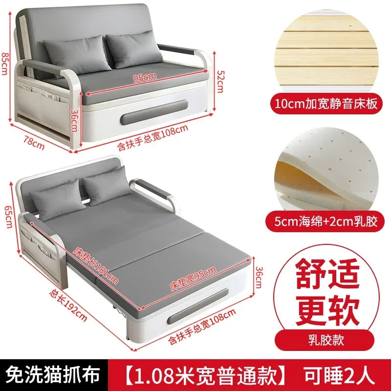 2025 New 1.2 Multi functional single double bed room sofa bed folding dual-use Internet new living room On Sale Aimak Store