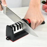 Kitchen 4Segment Knife Sharpener Household Multi-Functional Hand-Held Three-Purpose Black Sharpening Stone Aimak Store