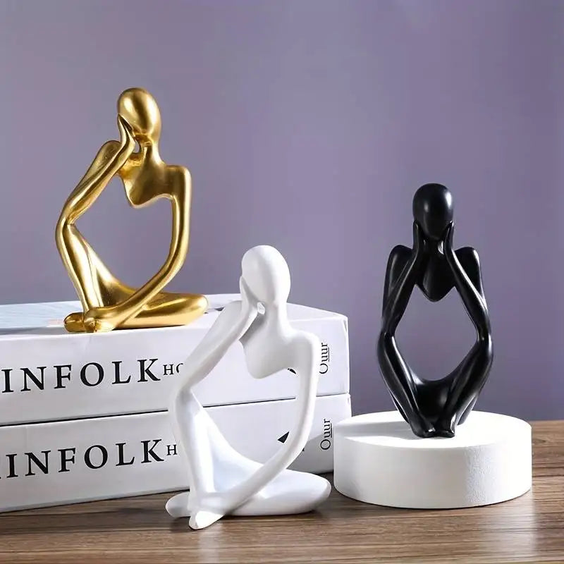 3pcs/set Abstract Thinker Statue Resin Sculpture Micro Thinker Figure European Office Home Decoration Accessories Aimak Store