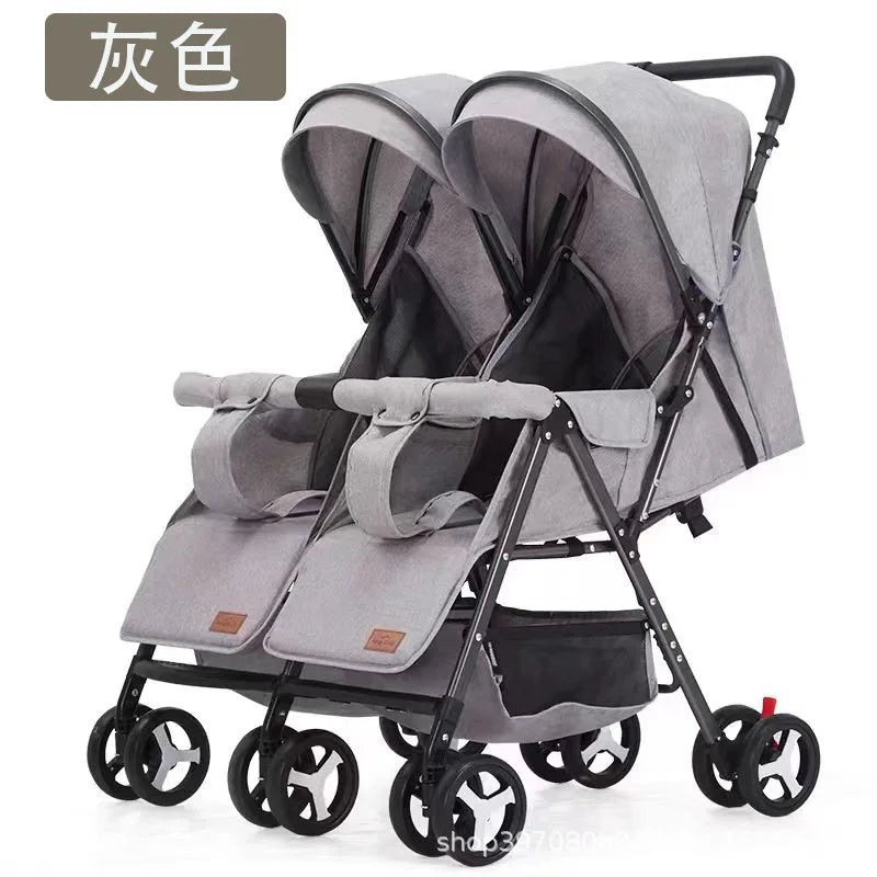 Twin Baby Stroller Can Sit and Lie Down Lightweight Stroller Two Children Outdoor Skate Baby Gods Double Seat Folding Stroller Aimak Store
