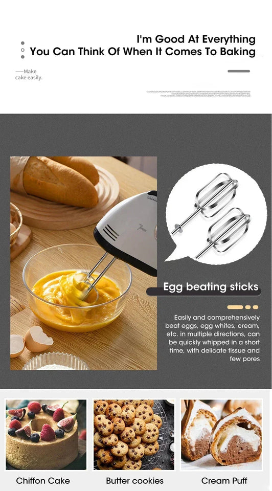 Handheld Electric Egg Beater Home Automatic Mixer Multifunctional Egg White Cream Dough Mixer Kitchen Cooking Egg Beater Aimak Store