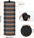 2ft Herb Drying Rack 2/4/6/8 Layer Folding Mesh Hanging Basket Dryer Net with Zippers for Seeds Flowers Buds Fit in Grow Tents Aimak Store