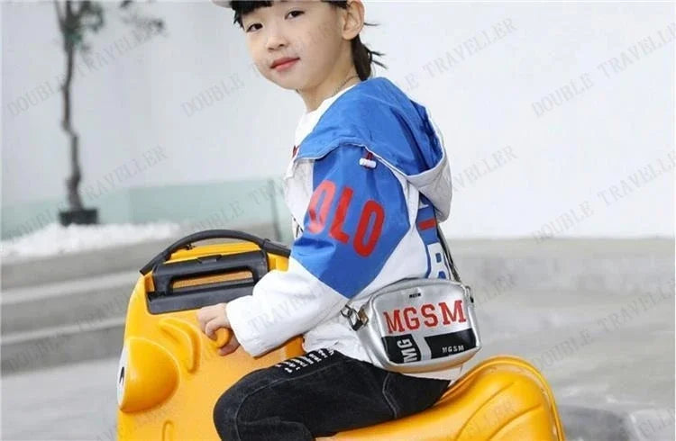 Cartoon children's trolley case Rideable Universal wheel children's travel password case Large capacity children's luggage Aimak Store