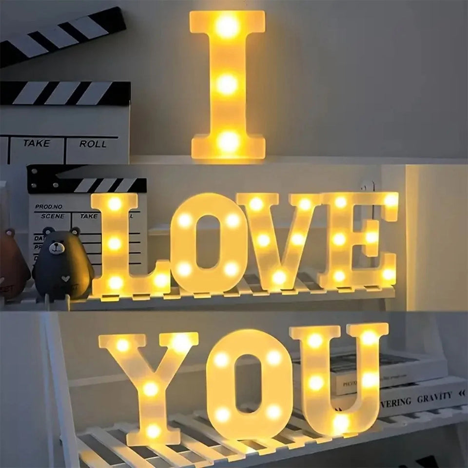 1pc White Decorative Led Light Up 6.3'' Number Letters Sign Night Lights Marquee For Home Wedding Party Birthday Christmas Decor Aimak Store