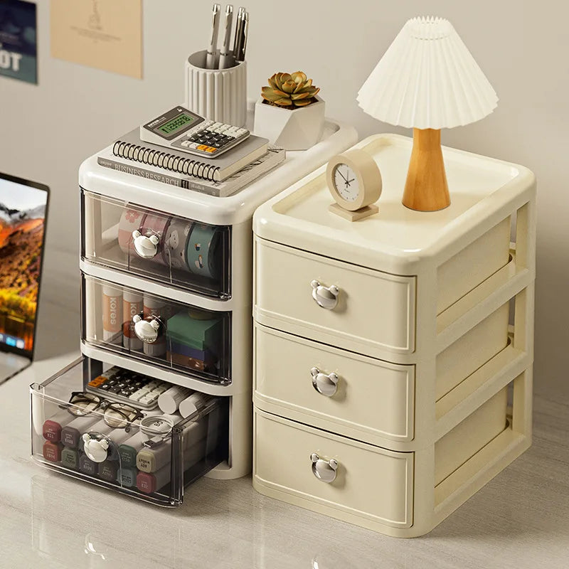 Stackable Desktop Storage Box with Dustproof Drawer Office Desk Storage Box Cosmetic Box Stationery Supplies Debris Storage Rack Aimak Store