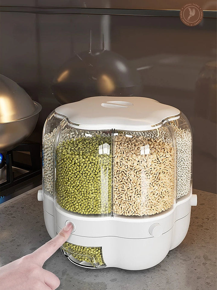 Kitchen Storage Container Large Food Storage Container 360° Rotating Rice Barrels Sealed Cereal Dispenser Rice Tank Grain Box Aimak Store