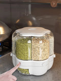Kitchen Storage Container Large Food Storage Container 360° Rotating Rice Barrels Sealed Cereal Dispenser Rice Tank Grain Box Aimak Store