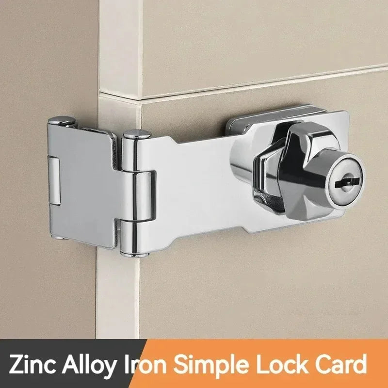 No Punching Three-fold Drawer Two-fold Lock Plate Buckle 90°180° Installation Wooden Door Sliding Door Wardrobe File Cabinet Aimak Store