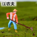 Farm PVC Craft Gift Landscape DIY plastic animal decoration farmer Horse Cow Animal miniature figurines Modern Home Decoration Aimak Store