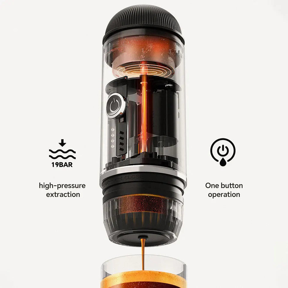 Portable Coffee Maker Electric Espresso Machine Compatible with Capsule & Ground Coffee Capsules Coffee Maker 2 In 1 for Hiking Aimak Store