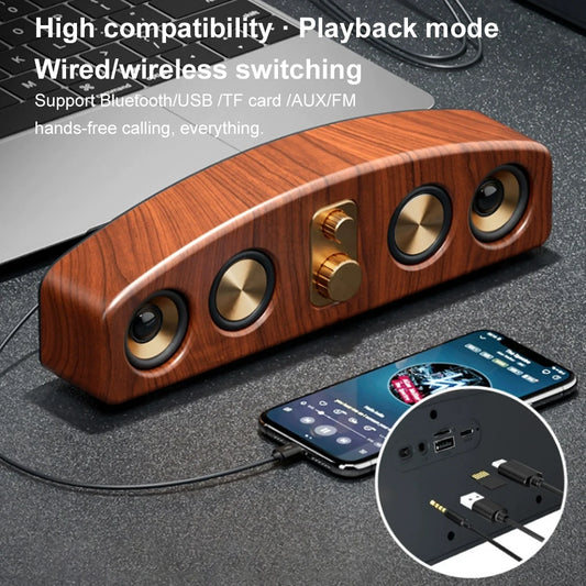 Retro Home Subwoofer With Composite Diaphragm HIFI Sound And 360° 3D Surround Sound Cinema Grade