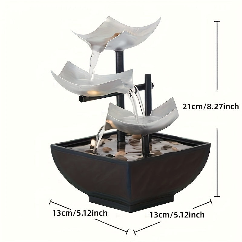 1 Pcs Tabletop Fountain With Automatic Pump,Indoor Relaxation For Office, Living Room,Or Bedroom Decor Home Decor Aimak Store