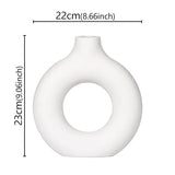 Flat Minimalist Simple Vase Donut Shape Single Flower Pot Home Wedding Decoratio Hollow Ornaments Circle Flower Arrangement Vase Aimak Store