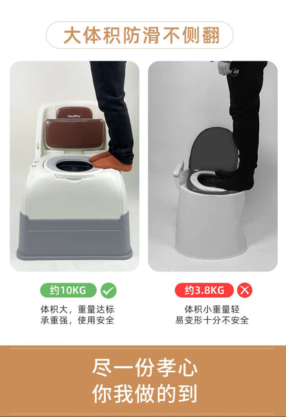 Ergonomic Elderly Toilet, Detachable Armrest, Heightened Portable Seat, Soft Backrest Comfort Chair for Pregnant Women