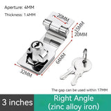 No Punching Three-fold Drawer Two-fold Lock Plate Buckle 90°180° Installation Wooden Door Sliding Door Wardrobe File Cabinet Aimak Store