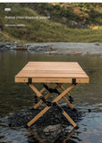 DZ Solid Wood Chicken Roll Table Kutuo Outdoor Folding Table Camping Table Beech Solid Wood Large Log Camping Chicken Roll Table Aimak Store