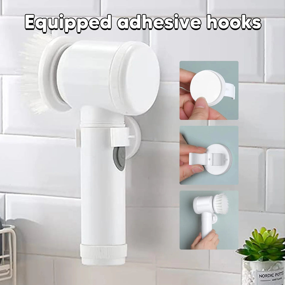 Electric Spin Scrubber Cleaning Brush Rotating Scrubber Wireless USB 3 Heads Multi-Purpose Scrubber for Kitchen Stove Dishes, Aimak Store