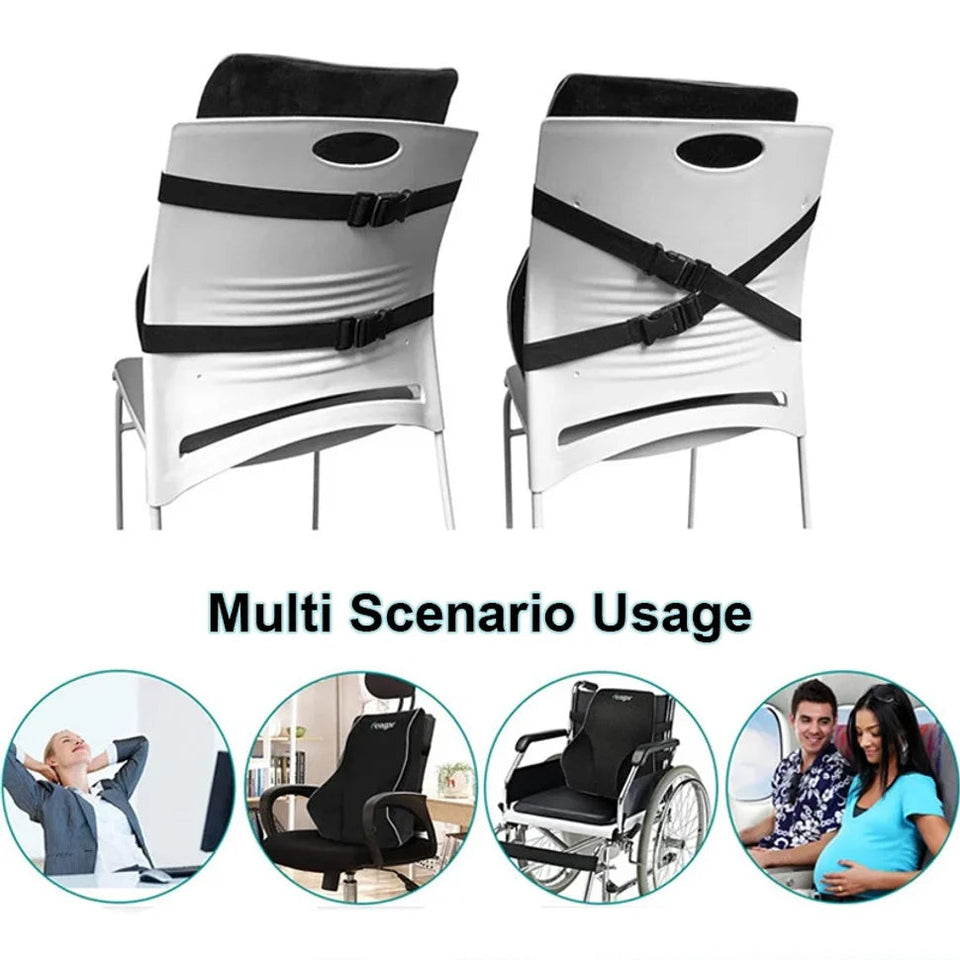 Lumbar Support Pillow Memory Foam Car Seat Waist Cushion Relieve Back Pain Soft and Comfortable For Office Home Car Aimak Store