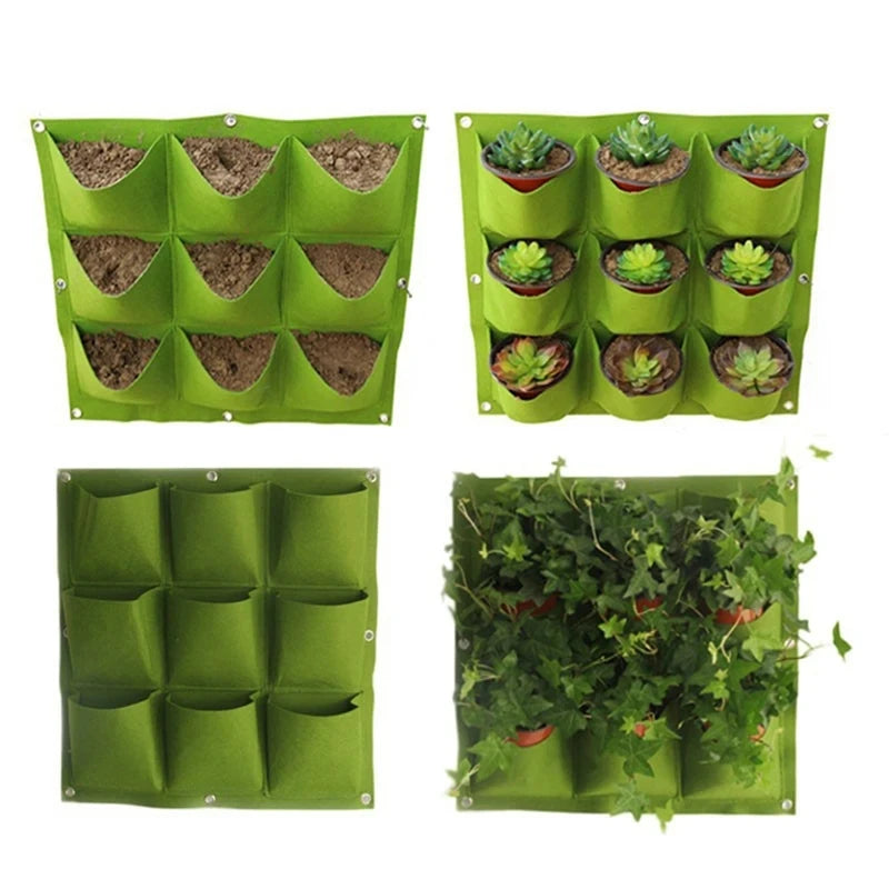 Plant growth bag， Felt Vertical Wall Planter Outdoor Herb Vegetable Hanging Garden  Plant Holder for Railing, Balcony, Fence Aimak Store