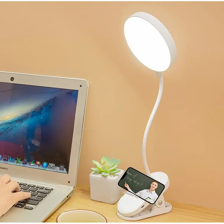 Led Table Lamp USB Rechargeable Night Light With Folding Clamp Study Stand Read Lamp Touch 3 Modes Dimming Eye Protection Light Aimak Store
