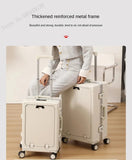 New Front Opening Suitcase Cabin Trolley Case 20/24/26/28 inch Aluminum Frame Large Capacity Luggage usb Charging TSA Lock Aimak Store