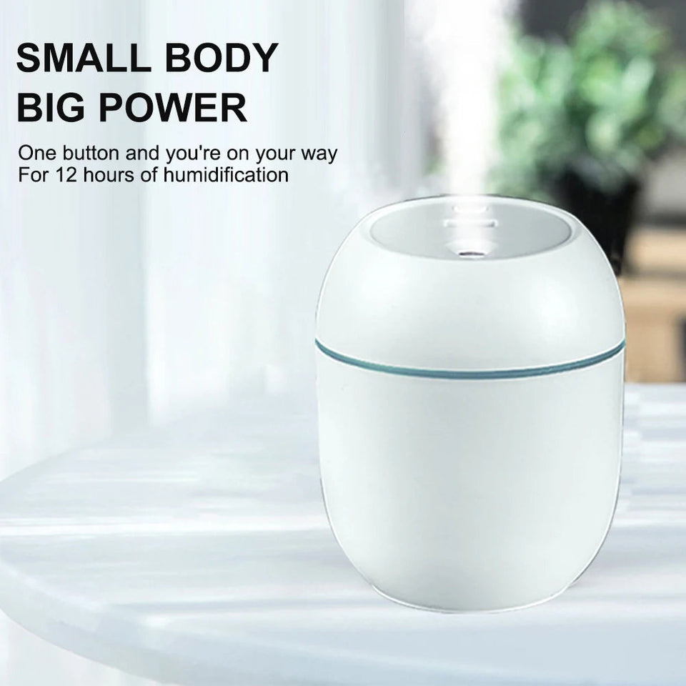 USB Portable Air Humidifier 250ML Essential Oil Diffuser 2 Modes Auto Off with LED Light for Home Car Mist Maker Face Steamer Aimak Store