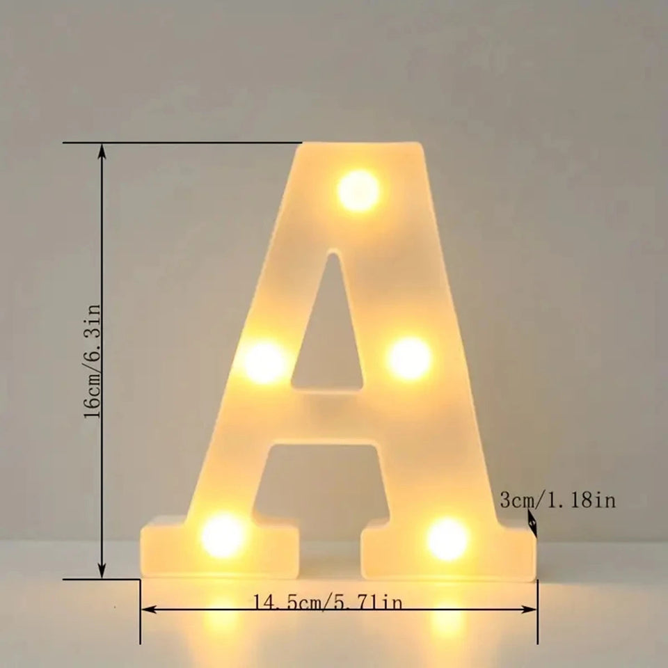 1pc White Decorative Led Light Up 6.3'' Number Letters Sign Night Lights Marquee For Home Wedding Party Birthday Christmas Decor Aimak Store