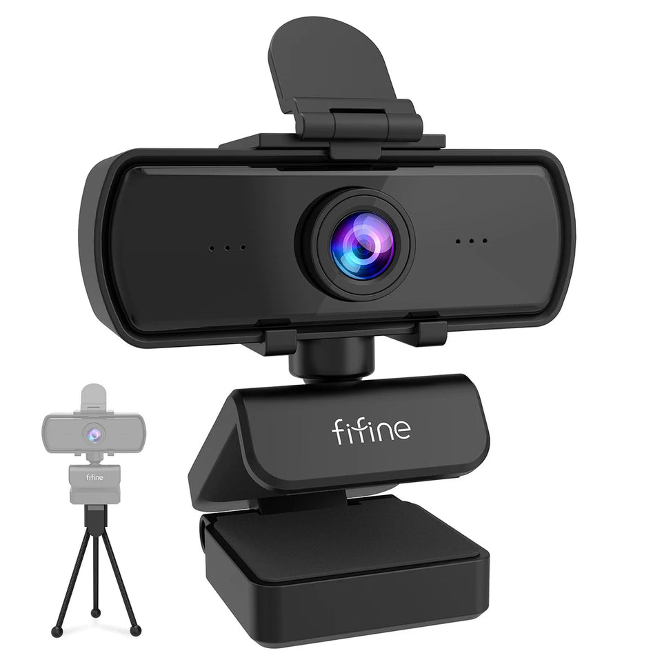 FIFINE 1440p Full HD PC Webcam with Microphone, tripod, for USB Desktop & Laptop,Live Streaming Webcam for Video Calling-K420 Aimak Store
