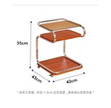 Medieval Style Sofa Side Table Bedside Cabinet Living Room Mobile Coffee Table with Wheels Small Cart Multi-layer Bed Head Shelf Aimak Store