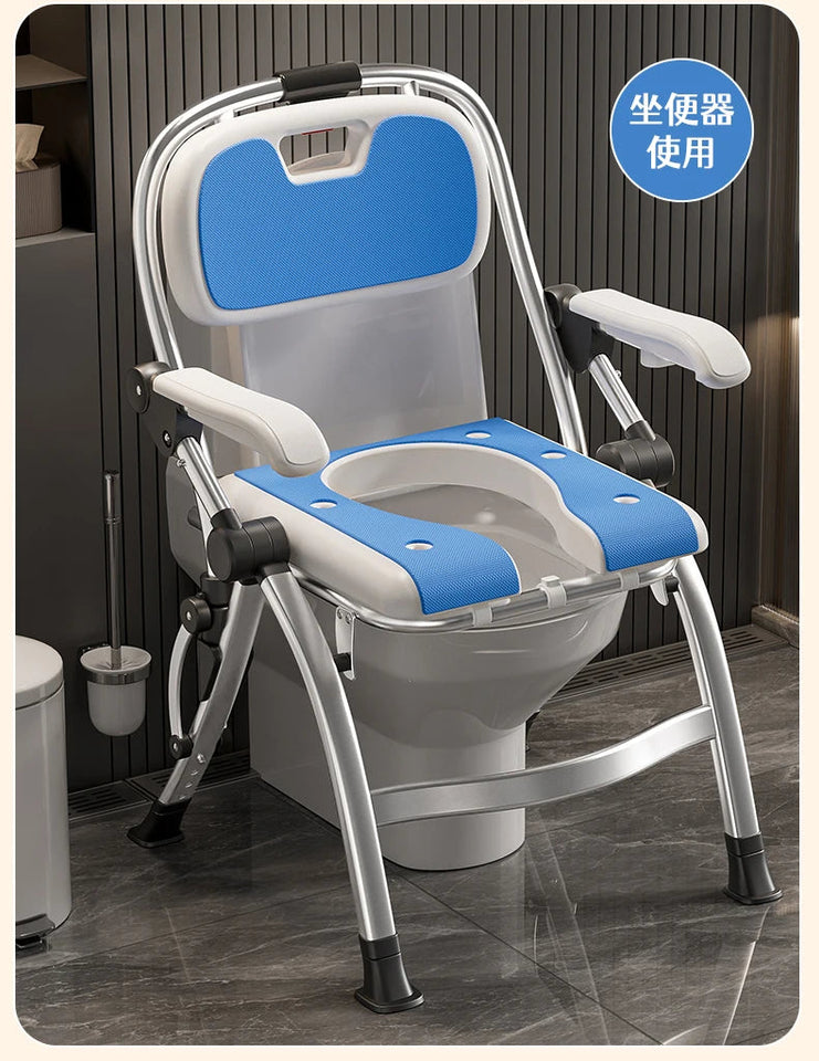 Bathroom Chair for Elderly with Backres Folding Shower Seat for Safety Non-Slip Locking Ideal for Senior Citizen Pregnant Women Aimak Store