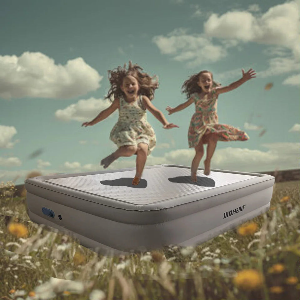 Portable PVC Flocking Air Mattress With Built-in Pump Detachable Battery for Camping - Lightweight Comfort Outdoor Travel Bed Aimak Store