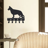 1pc German Shepherd Key Rack Dog Leash Hanger - 9 inch/ 6 inch Wide Metal Wall Art Wall hanging Towel Rack Coat Home Decor Aimak Store