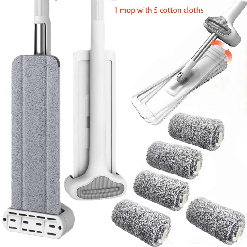 Lamgool Squeeze Mop Magic Flat Hands Free Washing Lazy Mops for House Floor Cleaning Household Cleaning Tools with Replaced Pads Aimak Store