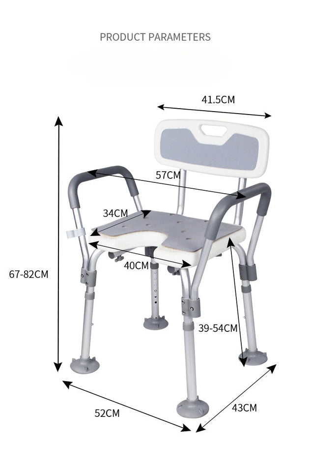 Adult bath chair Bathroom Chair Shower Seat Adjustable Height Shower Chair for Senior Bath Chair for Elderly Bathroom Stool Aimak Store