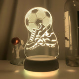 New 3d Illusion Kids Night Light Football 7 Colors Changing Nightlight for Child Bedroom Atmosphere Soccer Room Desk Lamp Gifts Aimak Store