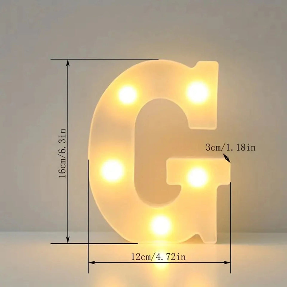 1pc White Decorative Led Light Up 6.3'' Number Letters Sign Night Lights Marquee For Home Wedding Party Birthday Christmas Decor Aimak Store