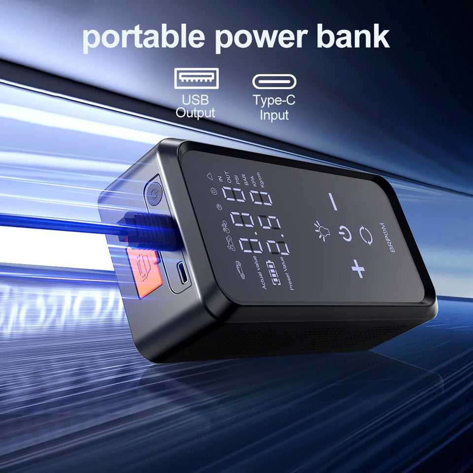 7000A Car Jump Starter 26800mAh Power Bank 150PSI Pump Air Compressor Emergency Battery Booster Power Bank Start Aimak Store