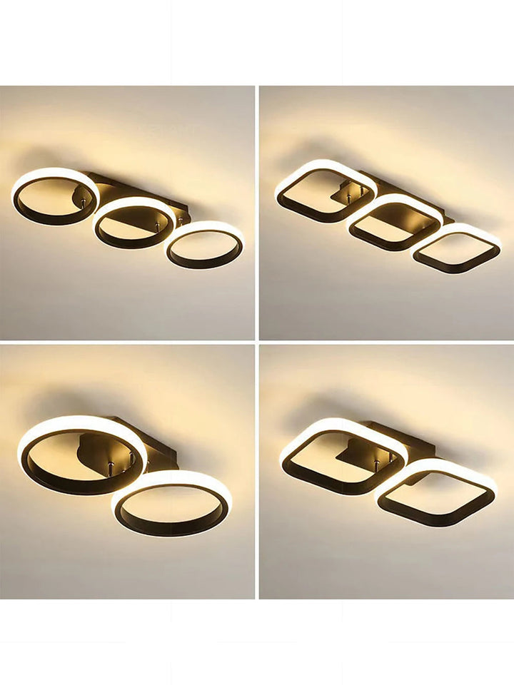 Square LED Ceiling Light Modern Black For Hallway Bedroom Checkroom Living Room Office Restaurant Staircase Lighting Fixtures Aimak Store