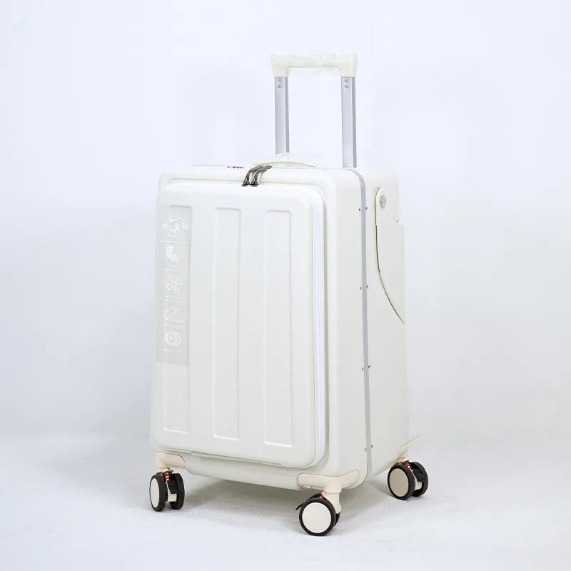 2025 New Suitcase with Seat for Kids Front Open Lid Suitcases on Wheels Kids Trolley Luggage Aluminium Frame 20/22 inch Aimak Store