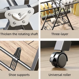 Balcony Clothes Drying Rack Floor-Standing Foldable Household Movable Clothes Drying Rack Dormitory Quilt Drying Rack 3 Floors Aimak Store