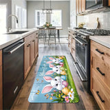 Easter Bunny Eggs Butterfly Kitchen Mat Home Decor Washable Corridor Balcony Rugs Bathroom Non-slip Floor Mat Entrance Doormat Aimak Store