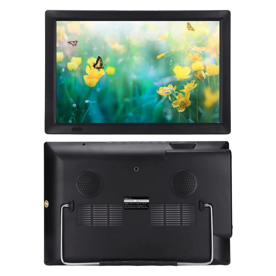 14 HD Portable Digital TV ISDB-T with Stand, Tuner for home & Car, EU Plug 110-220V - Compact Entertainment Solution Aimak Store