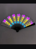 Luminous Folding LED Fan Dancing Light Fan Flashing For Night Music Show Rave Festival Accessories Glowing In The Dark Party Aimak Store